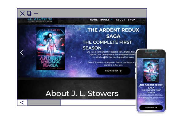An example of web design featuring the website of science fiction author J. L. Stowers.